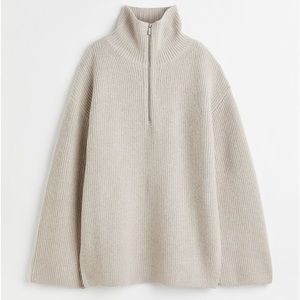 H&M Oversized Soft Zip Sweater